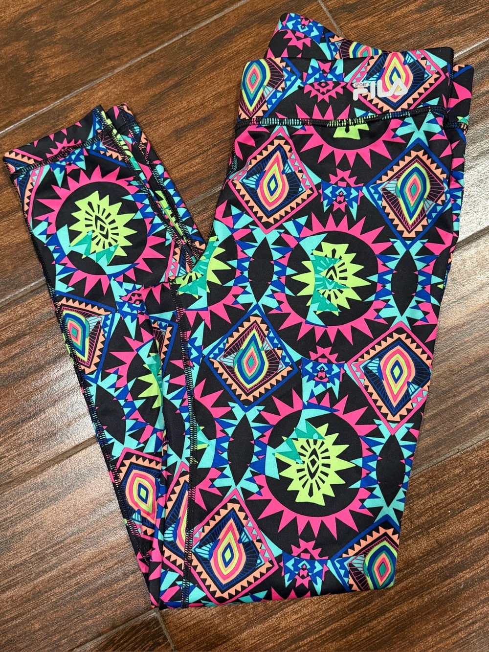 Fila womens Sport & running Leggings with Aztec design
